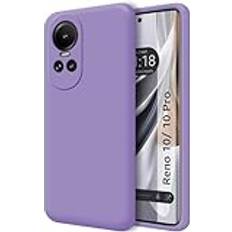 TuMundoSmartphone Ultra mjukt flytande silikonfodral för OPPO Reno 10 5G 10 Pro 5G lila färg