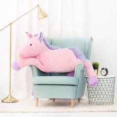 TeddyWay Stor Enhörning, Gosedjur, Leksak, 155 Cm, Rosa, Soso