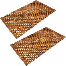 Tappeti da bagno Deuba Tappetino Da Bagno Set 2 pz Mosaico Acacia 80x50 cm Marrone