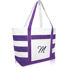 Canvas Beach Bags Dalix Monogrammed Beach Bag and Totes for Women Personalized Gifts Purple M