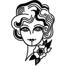 Metal Wall Decor Decortie Woman in Flowers Art Metal Object Wall Decor