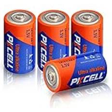 PKCELL 1,5 V Batterien C Alkaline Primärbatterie LR14 Anzahl Stück 4