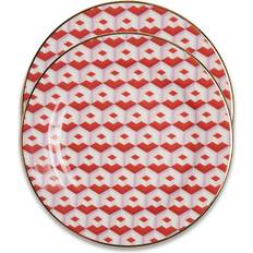 La DoubleJ Set of 2 Cubi Rosso Dessert Plate