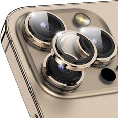 MAULUND iPhone 15 Pro 15 Pro Max Kameralinse Beskyttelsesglas Guld