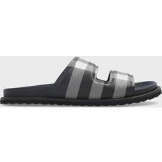 Stof - Unisex Badesandaler Burberry Checked Canvas Slides - Blue