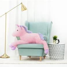 Stor Plys Enhjørning, Tøjdyr, Legetøj, 125 Cm, Pink, Soso