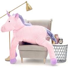 TeddyWay Stor Enhörning, Gosedjur, Leksak, 190 Cm, Rosa, Soso