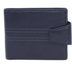 Eastern Counties Leather Max Tri-Fold Stitch Detail Wallet - Navy One