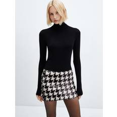 Mango Skirts Mango Xpati Dogtooth Sequin Mini Skirt, Black