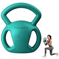 Yes4All Kettlebells Yes4All Strength Training Kettlebells Weight, Three Hanldes Kettlebell 15lbs Green