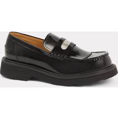 Kenzo smile Leather Loafers Men Black Mens