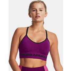 Noir - Randonnée Soutiens-gorge Under Armour Women's Seamless Low Long Heather Sports Bra Mystic Magenta Black Black Purple