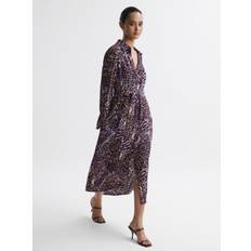 Reiss Long Dresses Reiss Tabitha Abstract Print Midi Shirt Blue/Multi