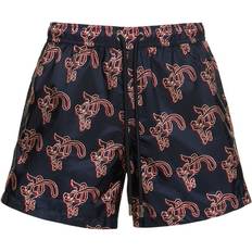 Moncler Men Shorts Moncler Navy Printed Shorts S74 NAVY MULTI