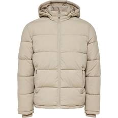 Cashmere Jakker Selected Med Hætte Pufferjakke Beige