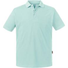 Men - Multicoloured Polo Shirts Russell Pure Organic Polo Aqua