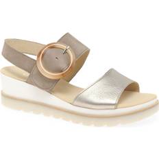 Silver Heeled Sandals Gabor Yeo Womens Wedge Mid Heel Sandals 4.5, Metallic Silver