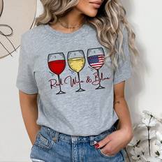 T-shirts RAWSOME T-SHIRTS Women's Miss Americana T-Shirts Red Winte & Blue H.Grey