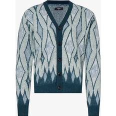 Amiri Cardigans Amiri Argyle mohair-blend cardigan blue