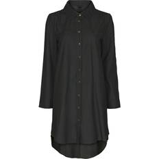 Skind Kjoler Notyz Oversized Shirt Dress 11112 Skindkjole black with gold