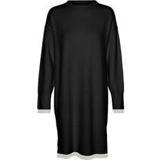 Dame - Naturfarvet Kjoler Vero Moda dame kjole VMSABA Black W BIRCH CONTRAST