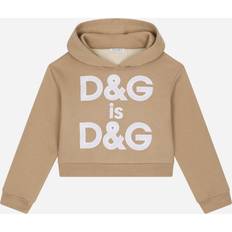 Dolce & Gabbana Damen Pullover Dolce & Gabbana Kids Hoodie aus einem Baumwollgemisch Braun