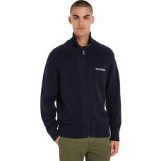 Tommy Hilfiger Men Cardigans Tommy Hilfiger Sweatshirts MONOTYPE CHUNKY COTTON ZIP THRU blau