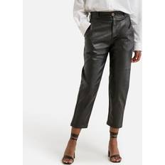 Altro Pantaloni Faux Leather Trousers Black