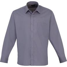 Steel Shirts Premier 14.5, Steel Mens Long Sleeve Formal Plain Work Poplin Shirt