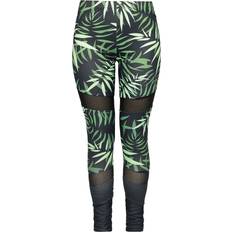 RED by EMP RED by EMP Leggings Leggings bamboo print mesh inserts till Damer sort-grøn