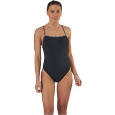 Calvin Klein Femme Maillots de bain Calvin Klein Core Logo Tape Square Neck Swimsuit Black Female