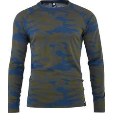 Bula Camo Merino Wool Crew Skiundertrøje Herre, Denim