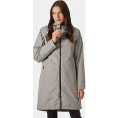Helly Hansen Women's Aspire Long Hooded Raincoat Grey Terrazzo Grey