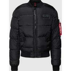 Alpha Industries Herren Jacken Alpha Industries Bomberjacke mit Label-Detail in Black, Größe