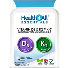 Vitamins & Supplements Health4All Vitamin D3 4000iu & Vitamin K2 200ug Natural MK-7 Vitamin D3