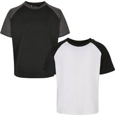 Urban Classics Jungen T-Shirt Boys Raglan Contrast Tee - White/Black/Black/Charcoa
