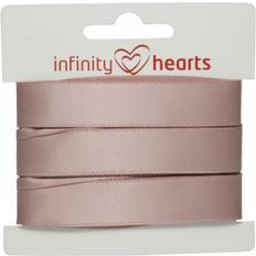 Infinity Hearts Satinbånd Dobbeltsidet 15mm 146 Rosa 5m