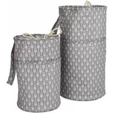 Infinity Hearts Garntaske Strikketaske Sæt Rund 27x16 36x20cm 2 Stk
