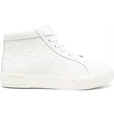 Tommy Hilfiger Womenss Monogram Leather High Top Trainers in White