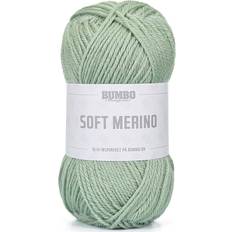 Bumbo Soft Merino garn støvet lysegrøn På lager i et varehus