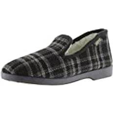 Victoria Herren Pantoffeln 202001-MEN WAMBA KARO-Pantoffeln Confortable & SCHAFFELL GRIS