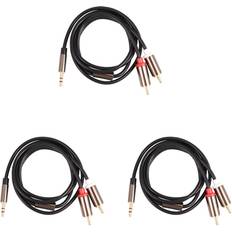 Cables Tlily 3X 3.5mm to 2 RCA Cable AUX Splitter 3.5mm Stereo to Male RCA Adapter 2 1M