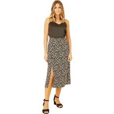 Leopard - Women Skirts Yumi Black Leopard Print Midi Skirt