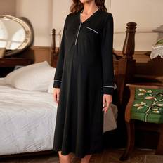 Graviditet & Amning Shein Maternity Contrast Piping Lounge Dress For Mother