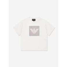 Emporio Armani Boys Logo T-Shirt In White 10Y