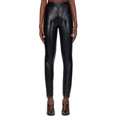 Leather - Women Pants MUGLER Black Embossed Leggings FR