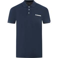 Aquascutum Clothing Aquascutum Boxed Logo Navy Blue Polo Shirt