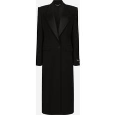 Long - Woman Coats Dolce & Gabbana Long single-breasted wool tuxedo coat