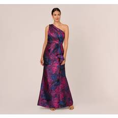 Adrianna Papell Evening Gowns Dresses Adrianna Papell One Shoulder Jacquard Gown