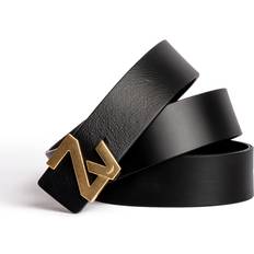 Zadig & Voltaire Womens Noir ZV Initiale Leather Belt